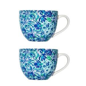 Lily Pulitzer Floral Ceramic Mugs Set